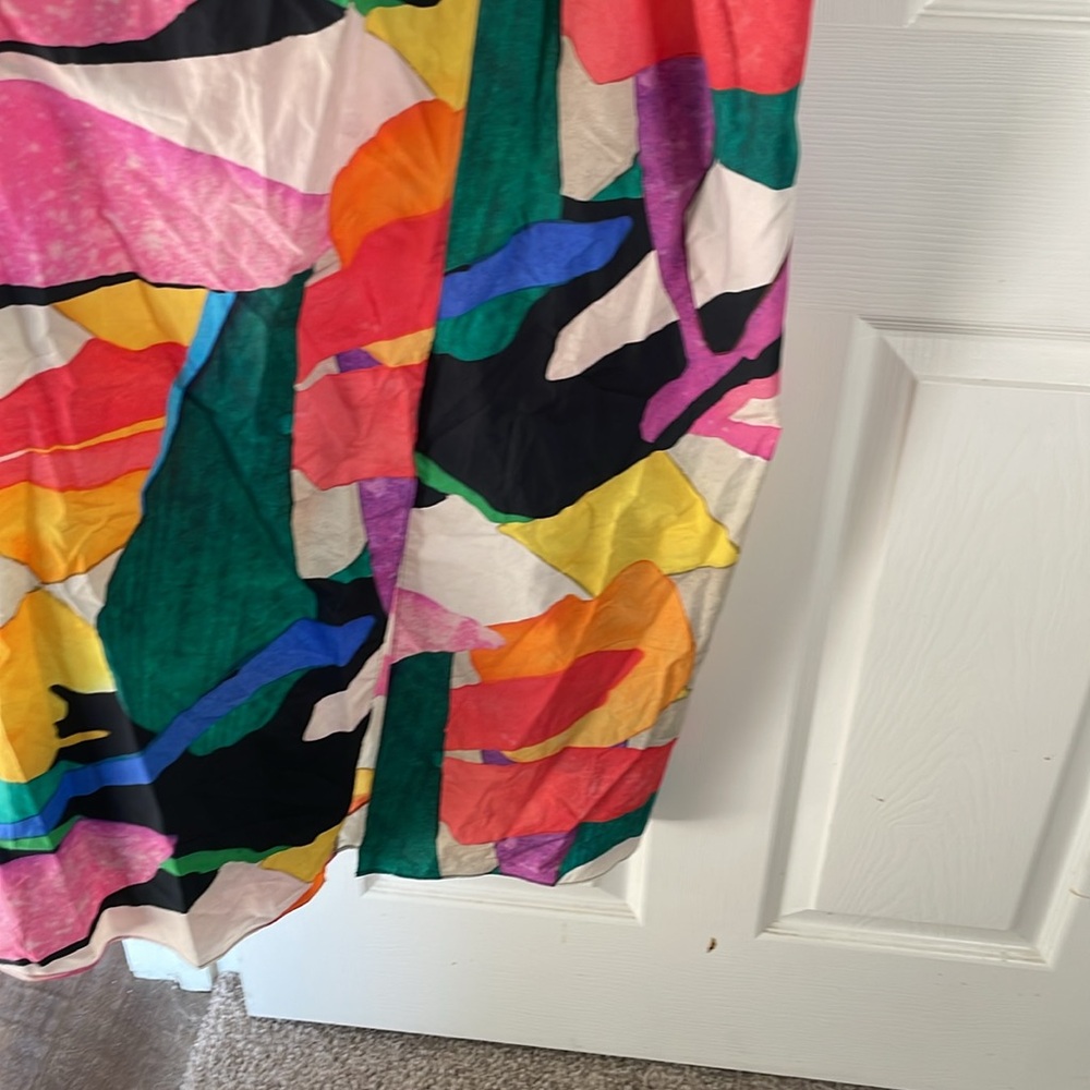 NWT Mara Hoffman abstract print Lolita tie front maxi dress - Picture 3 of 7